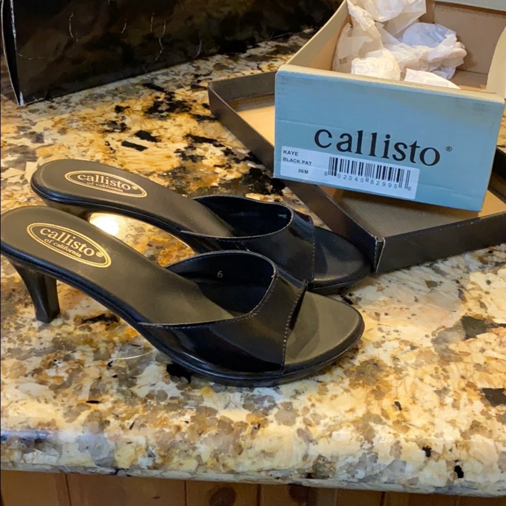 Callisto Kaye black peep toe heel